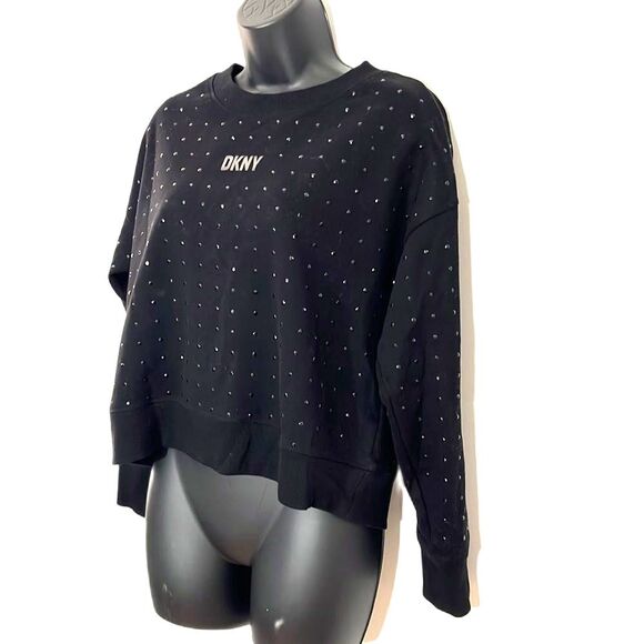 DKNY Sport 2 Piece Embellished Jogger + Pullover Fleece OutFit Black Size Xsmall - Picture 4 of 16